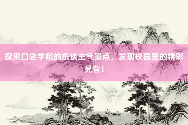 探索口袋学院的东谈主气景点，发现校园里的精彩旯旮！